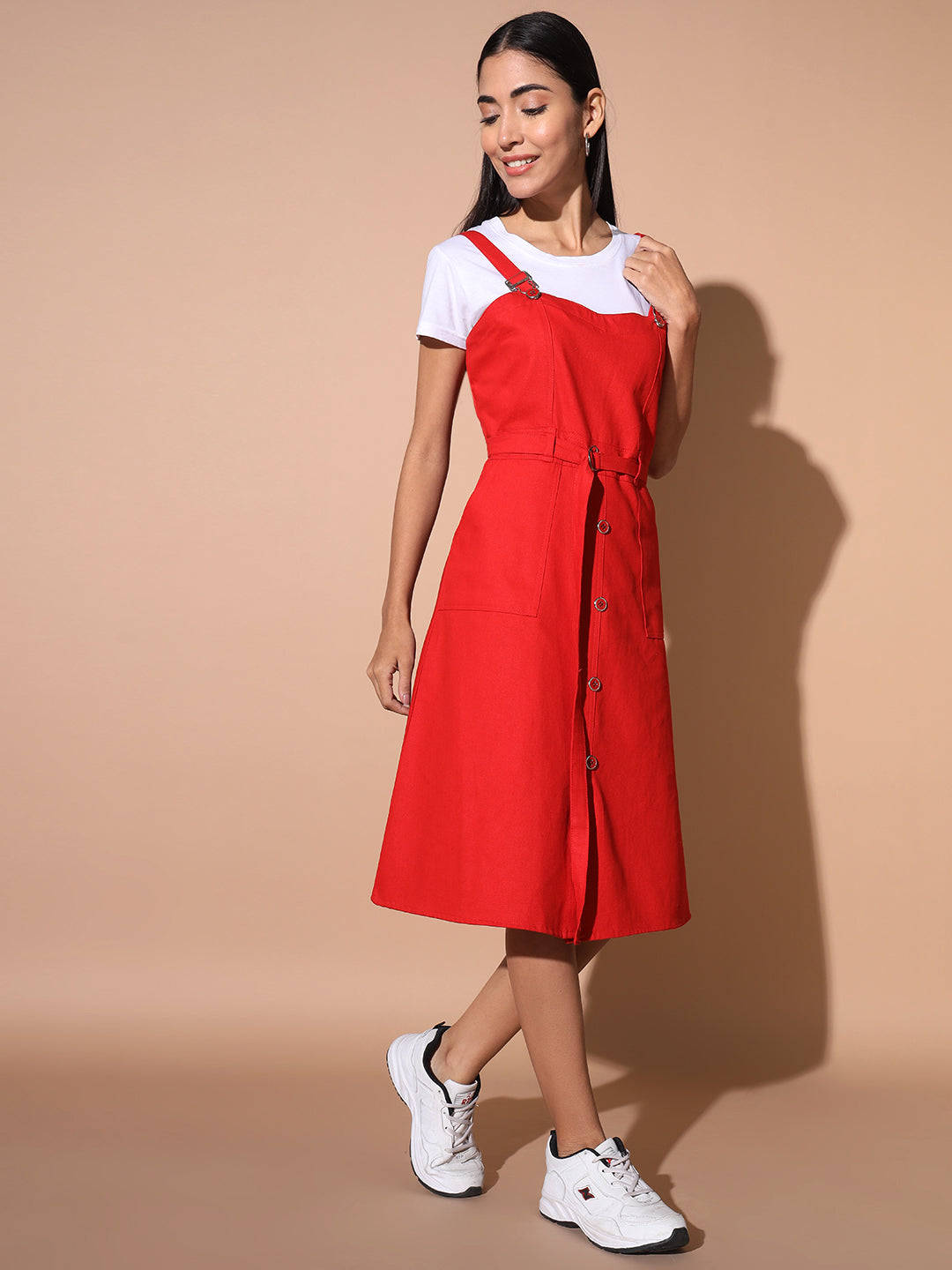 Glamoda A-Line Red Dress