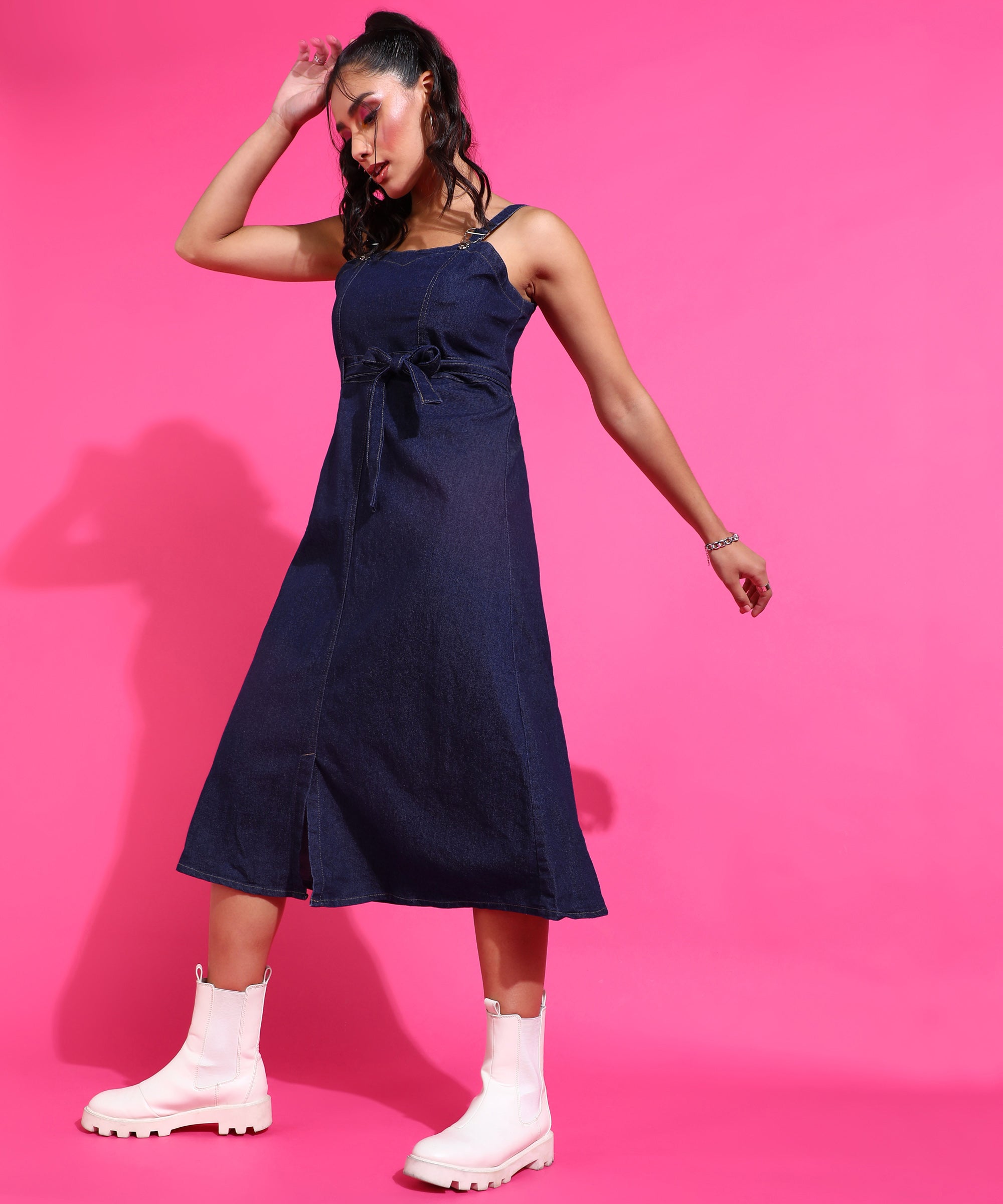 Women A-Line Dark Blue Dress