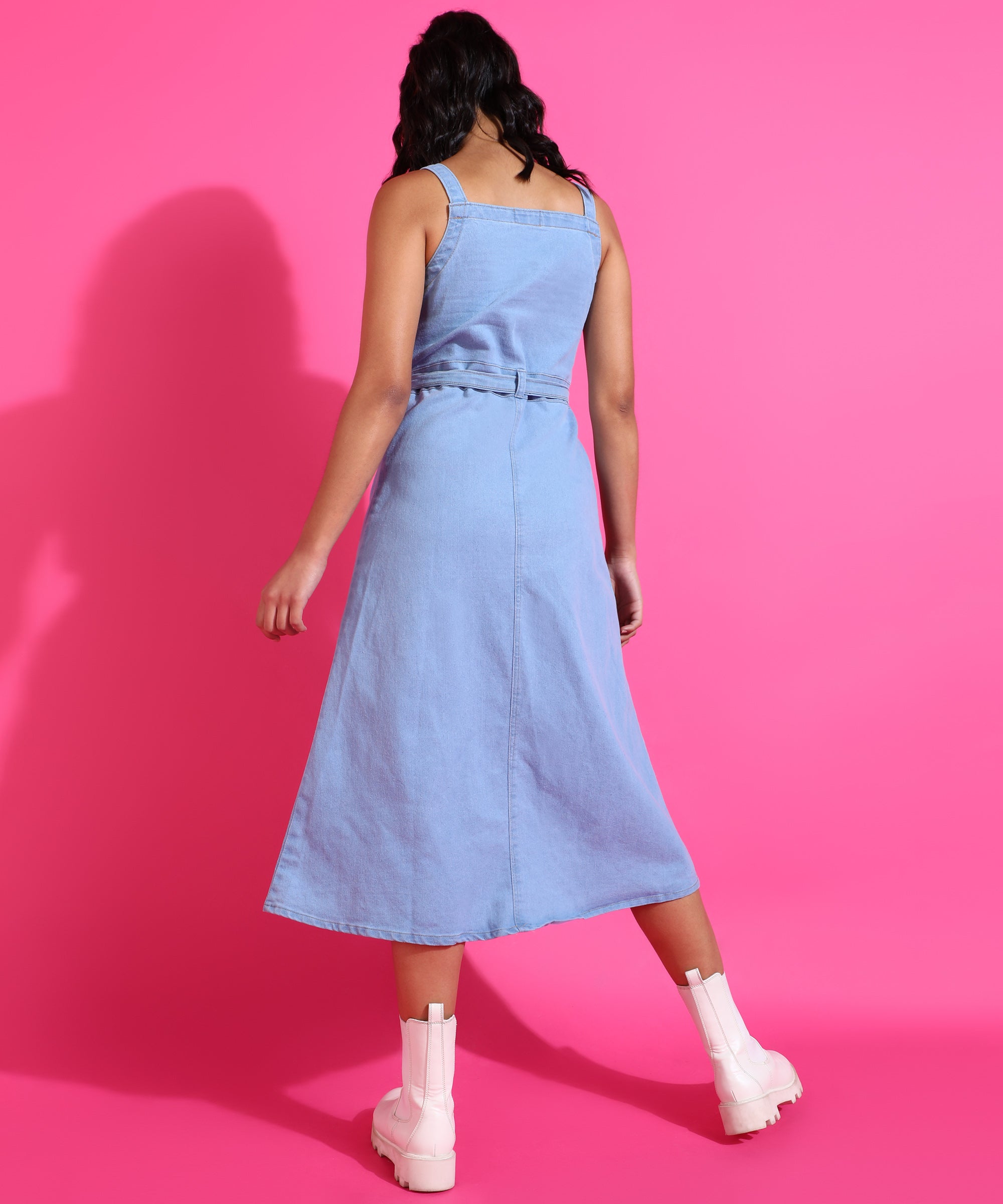 Women A-Line Light Blue Dress