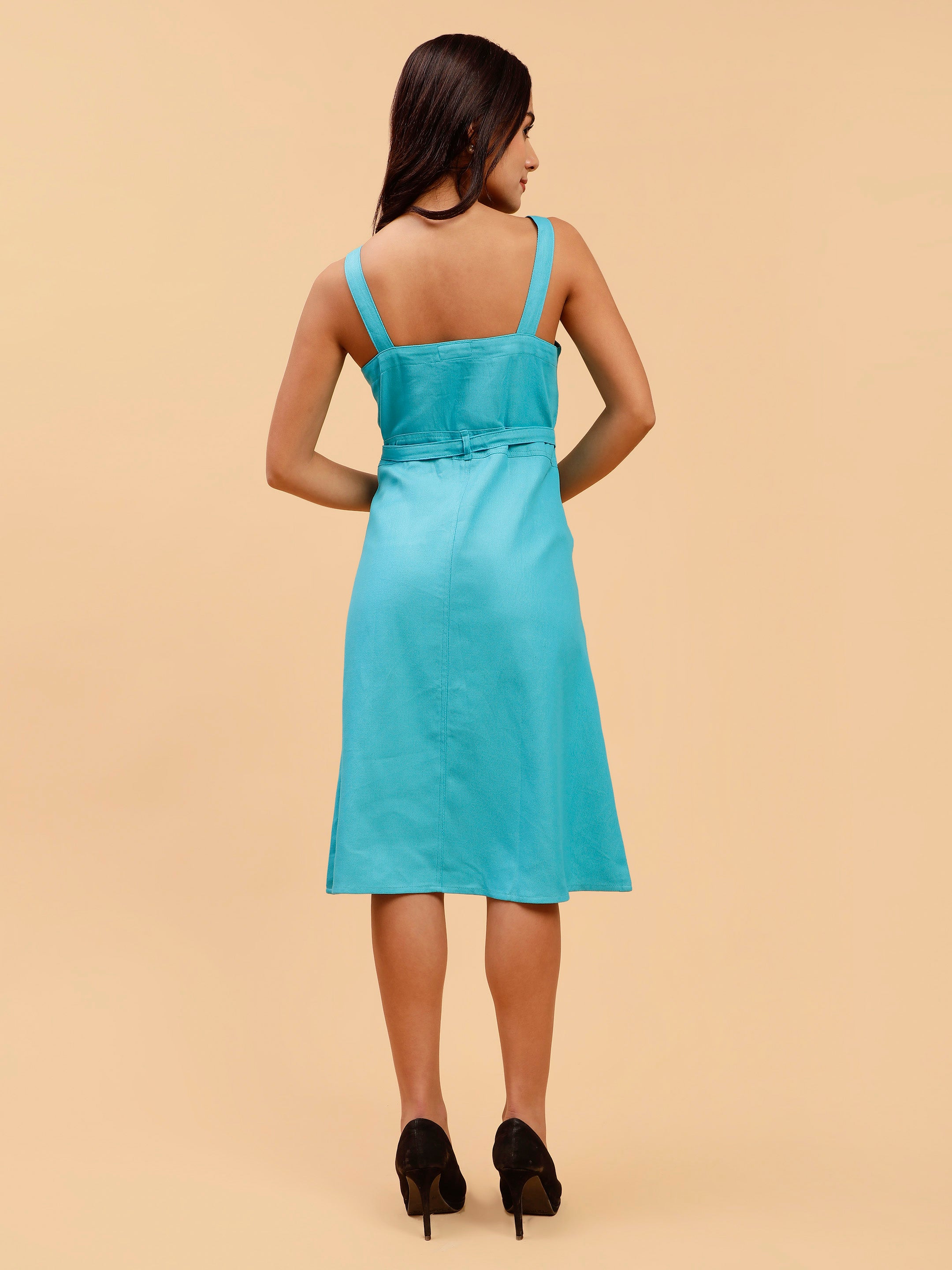 Glamoda A-Line Blue Dress