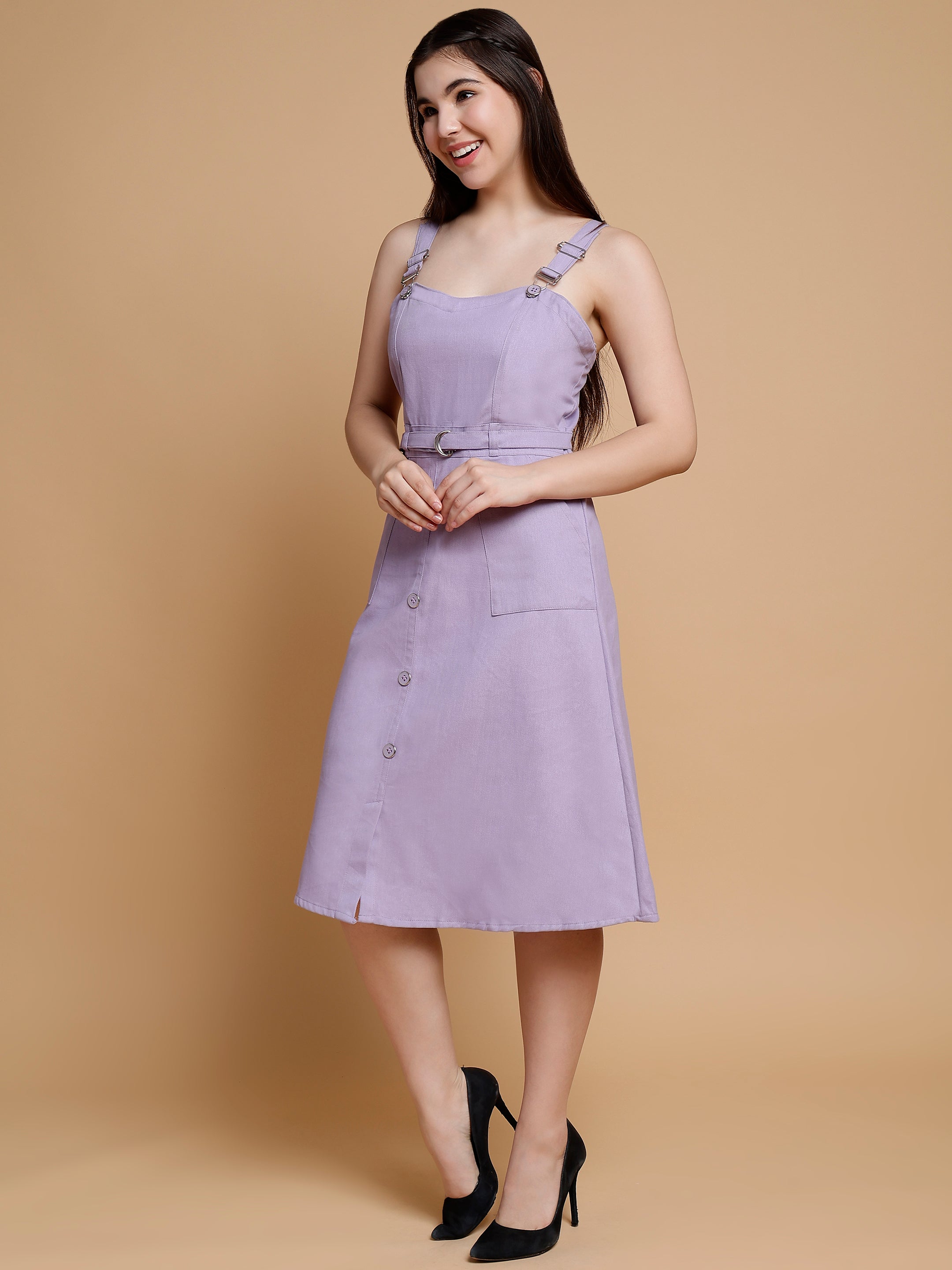 Glamoda A-Line Lavender Dress